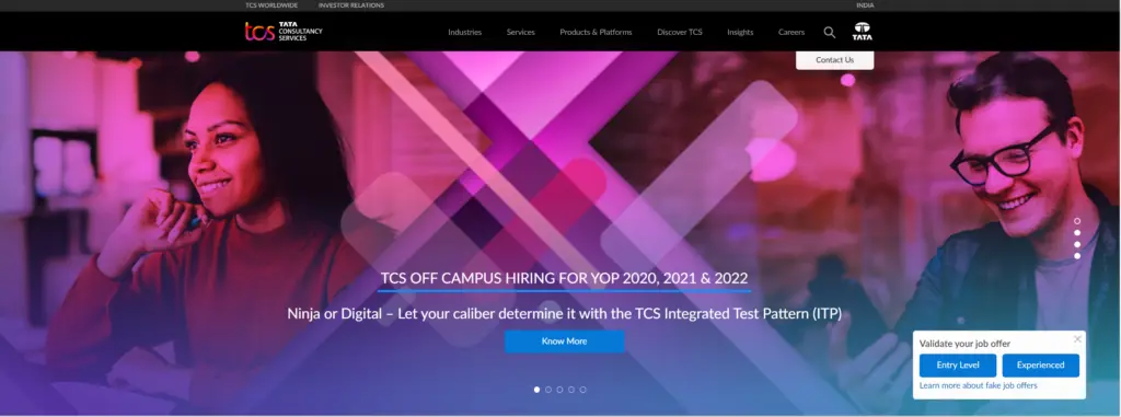 TCS Careers Page